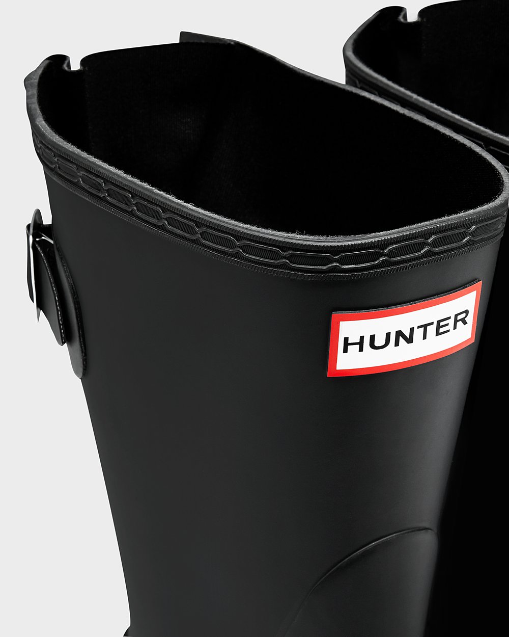 Hunter Original Back Adjustable Short Rain Boots - On Sale Womens Black - UGRHFT217